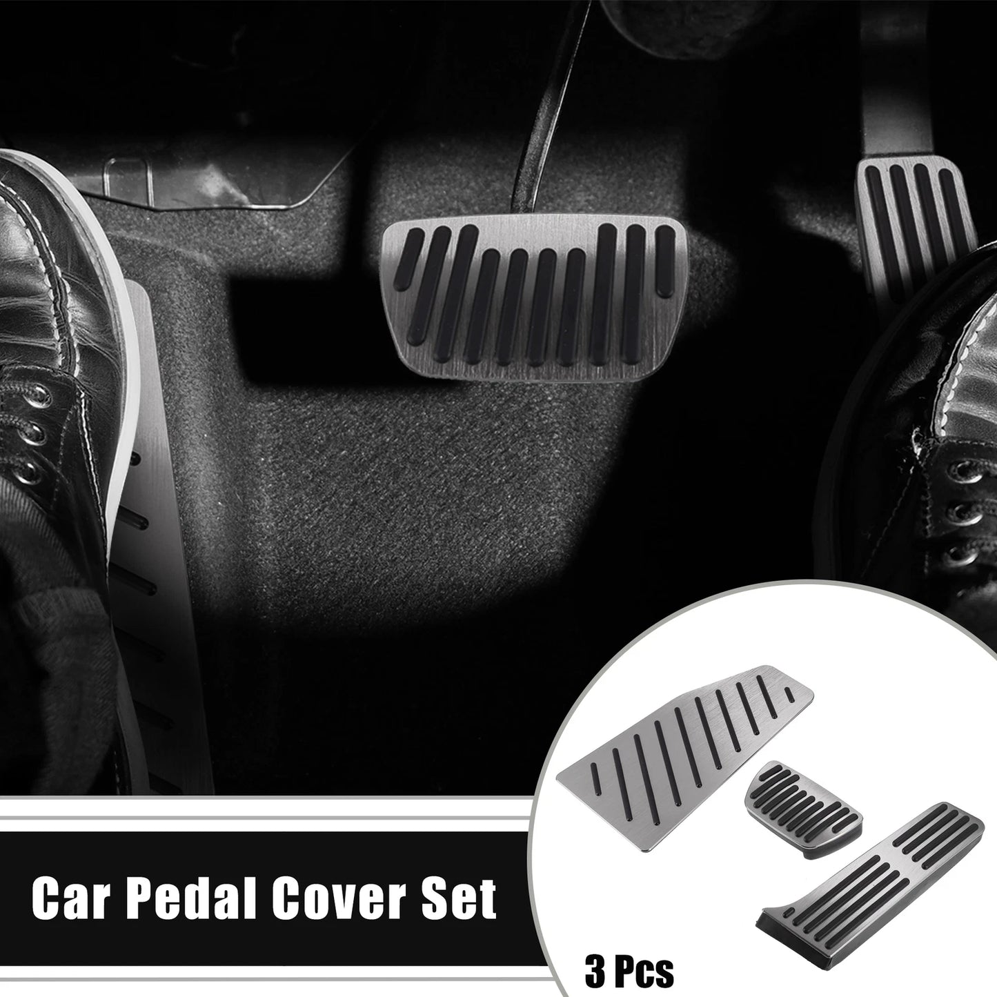 Gas Brake Footrest Pedal Pad for Toyota Rav4 (2019-2023) Aluminum Alloy Silver