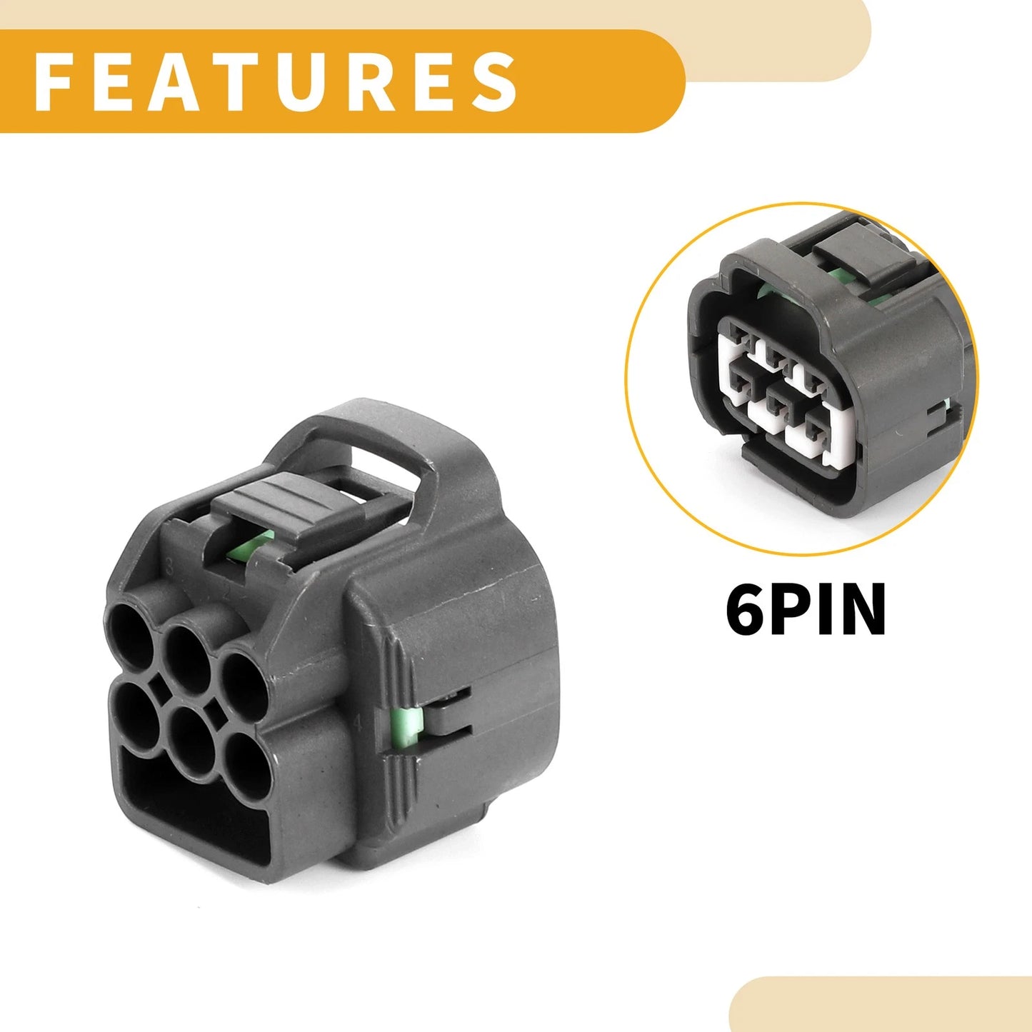 6 Pin Front Headlight Connector Plug for Toyota (All Years)