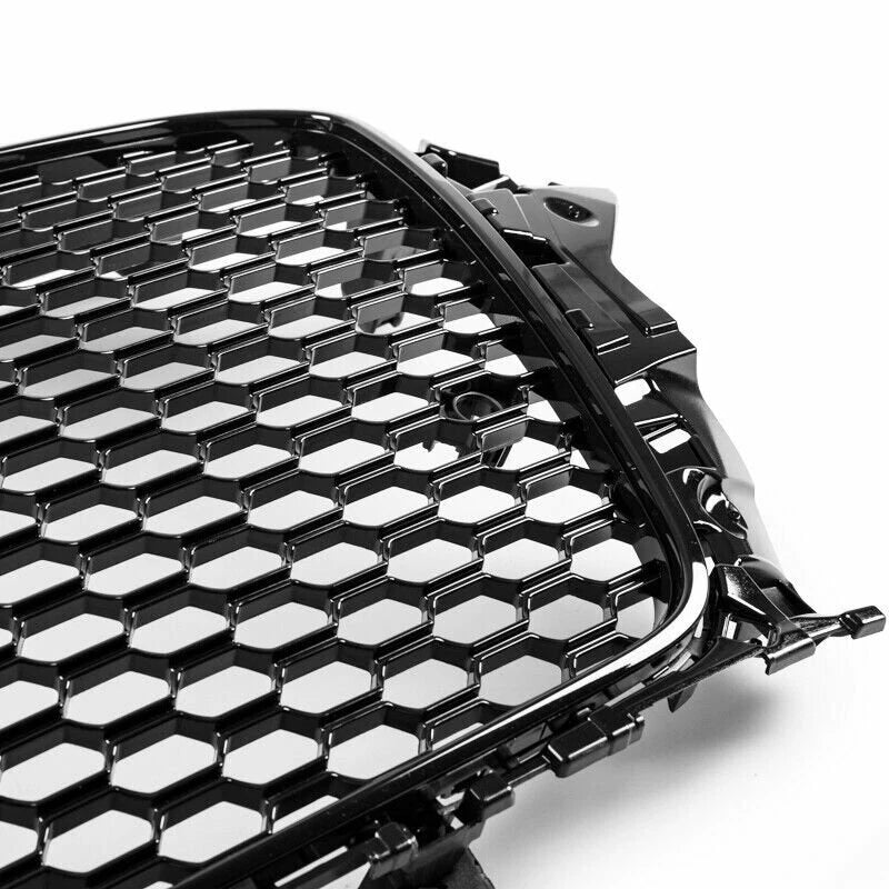 Front Mesh Grille for Audi A3 S3 8V (2013-2020) - Piano Black, Parking Sensor