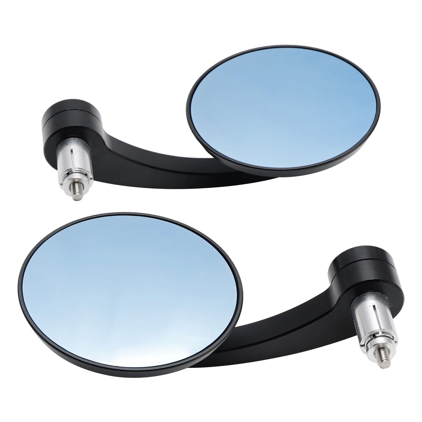 2 x Round Handlebar Mirrors for Motorcycle 7/8" Blue