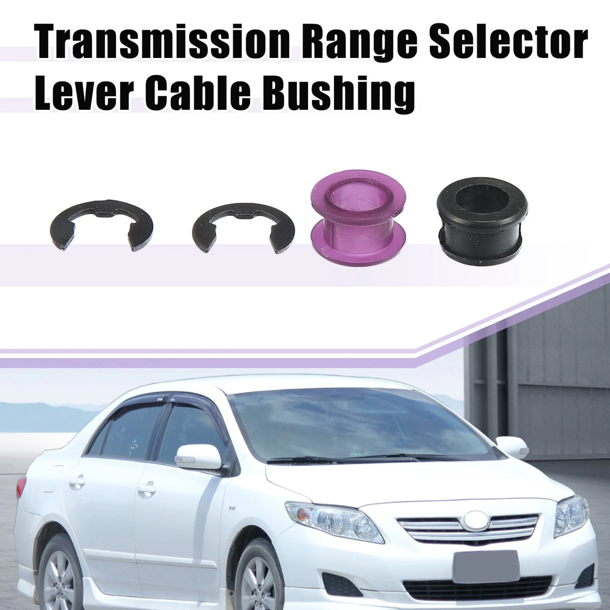 Transmission Shifter Bushing 2 x for Toyota Corolla (2003-2008) Black Purple