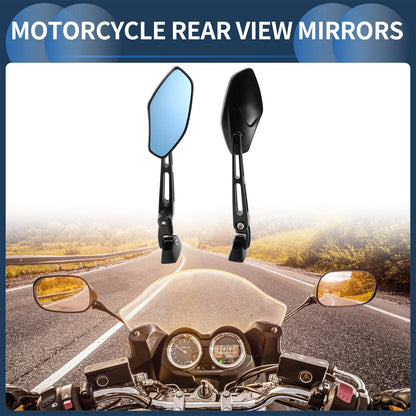 Set Motorcycle Rear View Mirrors Black Aluminum for Suzuki GSXR 600 750 1000