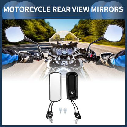 M8/M10 Side Rear View Mirrors Black Aluminum Alloy for Motorcycles