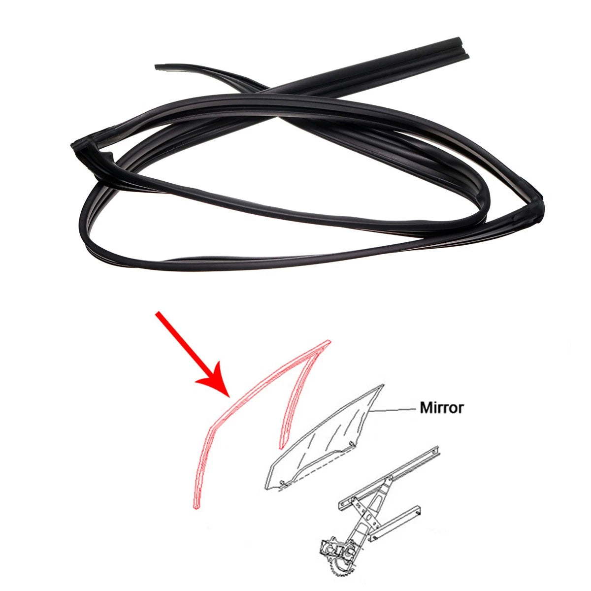 Weatherstrip Glass Run Channel for Honda City Type Z 4-Door LHS 1996-2002