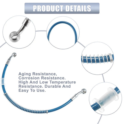 Brake Line 15.75" 10mm Motorcycle Hydraulic Hose Pipe Stainless Steel Blue