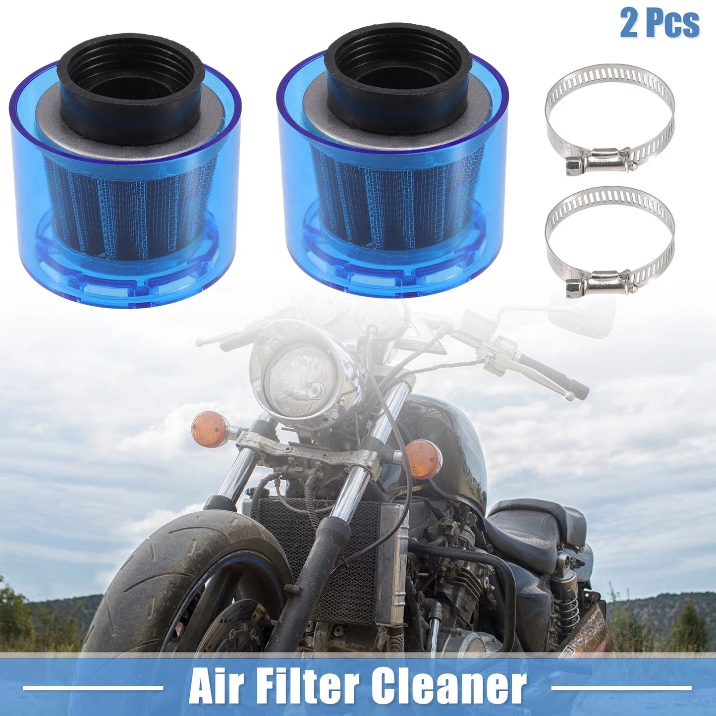 2 x Air Filter Cleaner 38mm/1.50 for 110-125cc Most Motorcycles