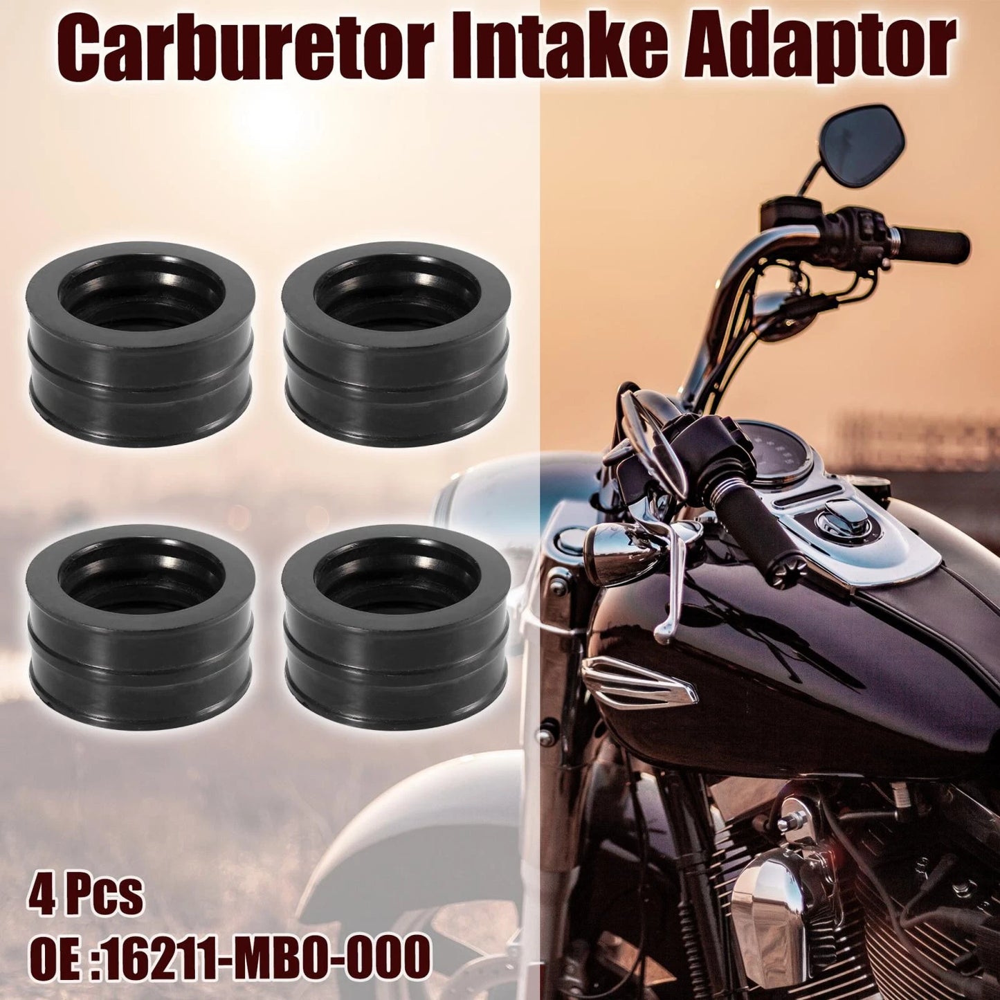 4 x Motorcycle Carburetor Intake Adaptor Connector for Honda