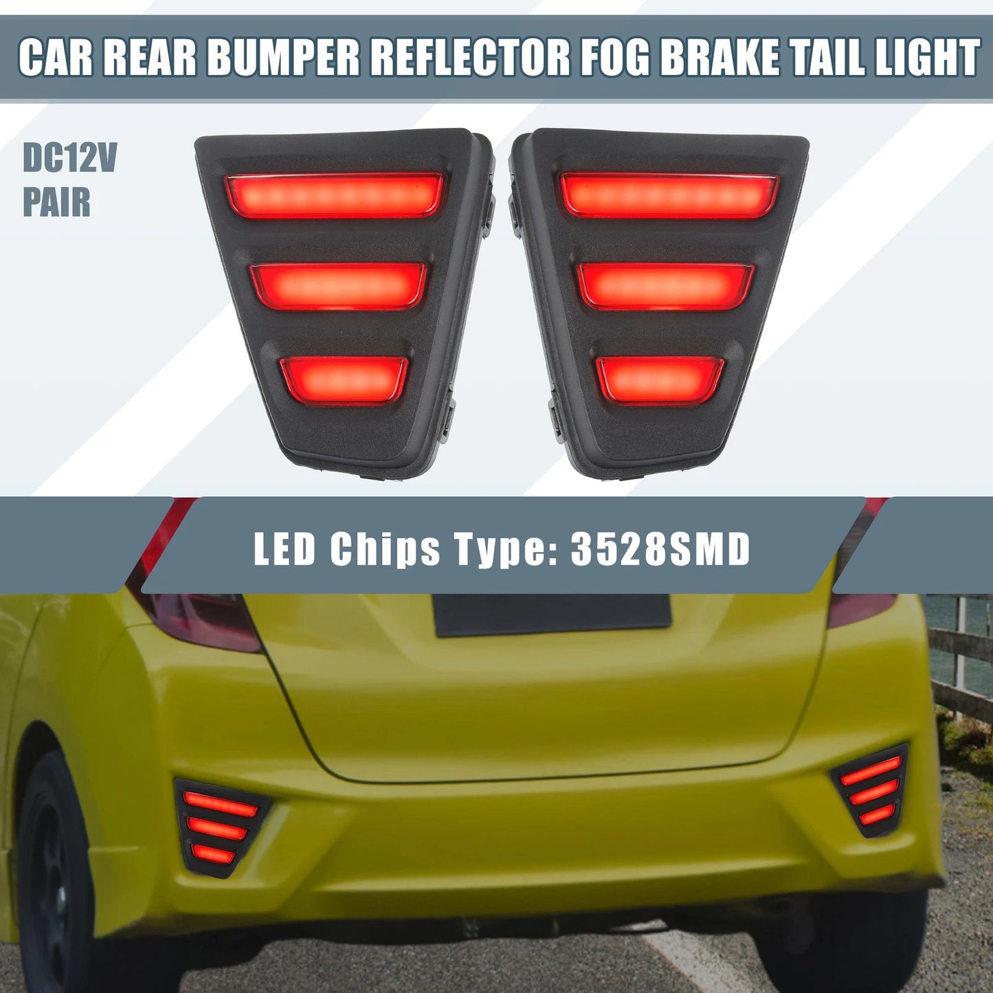 LED Brake Tail Light Reflector for Honda Fit Jazz (2014-2017)