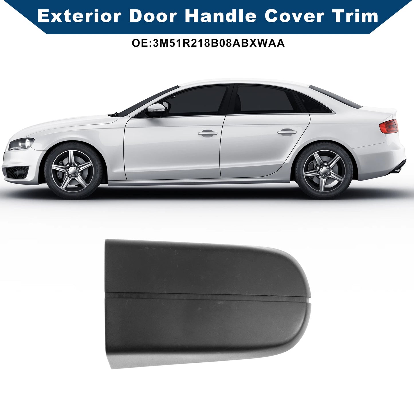 Exterior Door Handle Cover Trim for Ford KUGA MK1 2008-2012 Black ABS