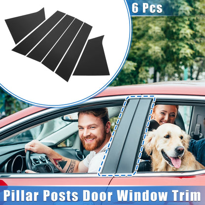 6 x Pillar Posts Window Trim Cover for Chevrolet Malibu (2016-2021) Black