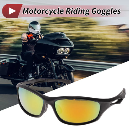 1 x Goggles Motorcycle Riding Red Lens Black Frame PC Cycling Sunglasses