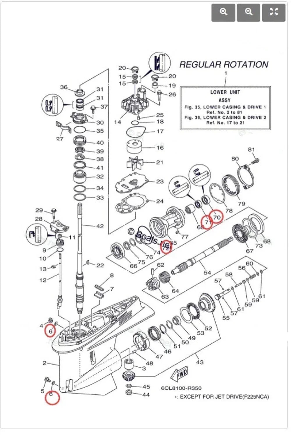 Yamaha Propeller Shaft Seal Kit for 225-300HP 4-Stroke Models