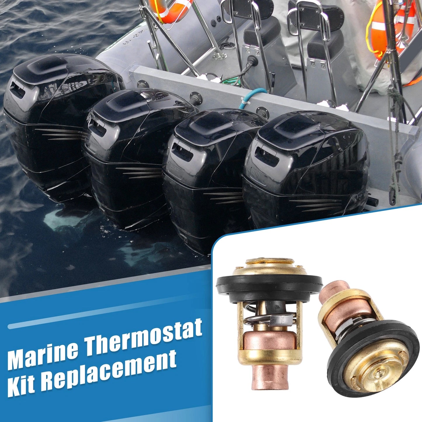 2 x Marine Thermostat Kit for Mercury Marine V-6 135-150 175 200HP 143 Degree