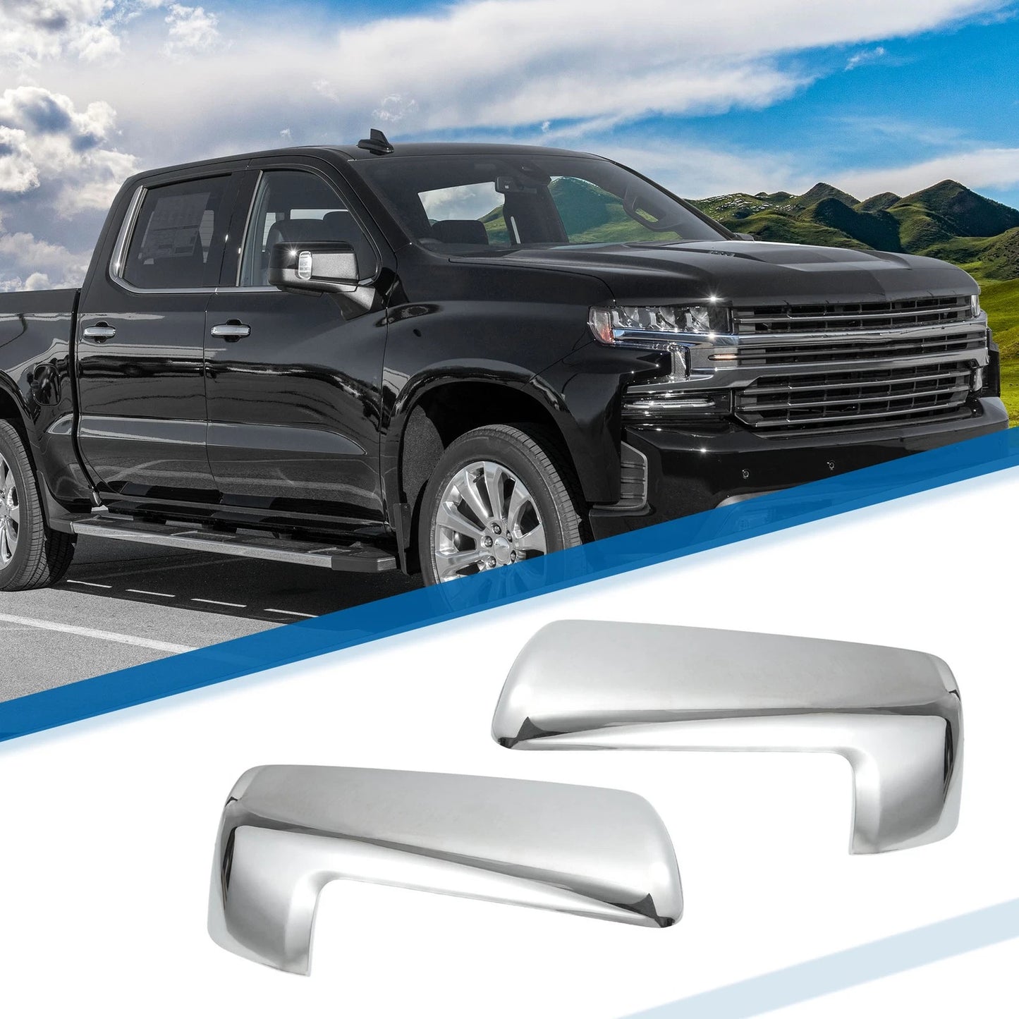 Door Mirror Cover Cao Chrome Plated for Chevy Silverado 1500 GMC