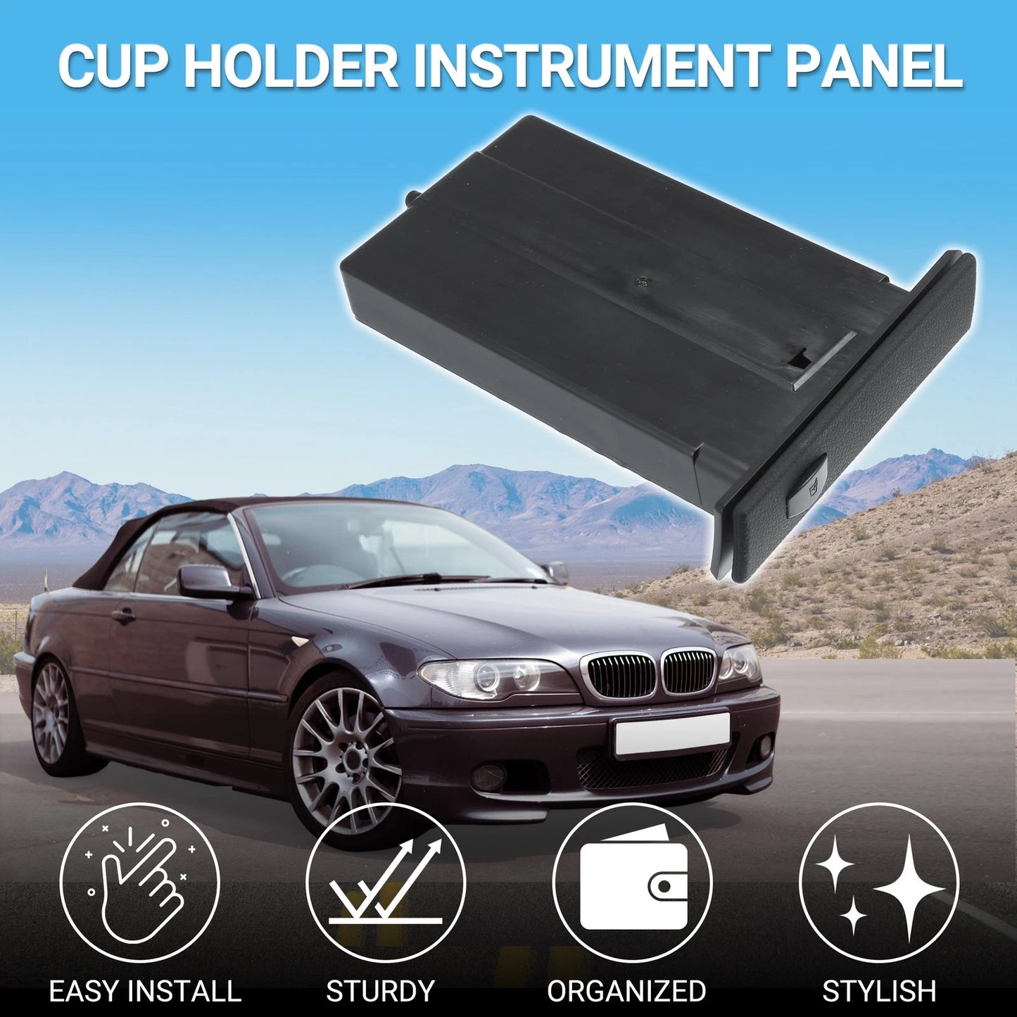 Cup Holder for BMW E60 2004-2010 Drink Holder Black