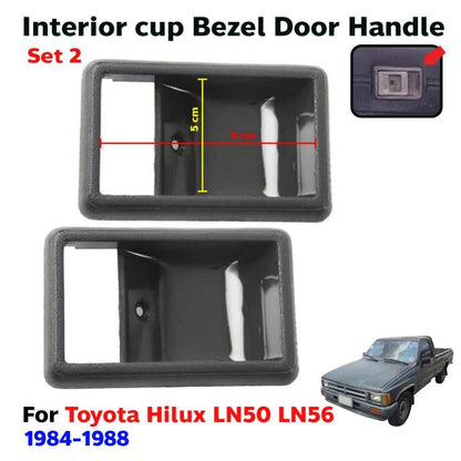 2X Bezel Inner Door Handle Cup Fits Toyota Hilux UTE Pickup 4-Runner 1984-1988