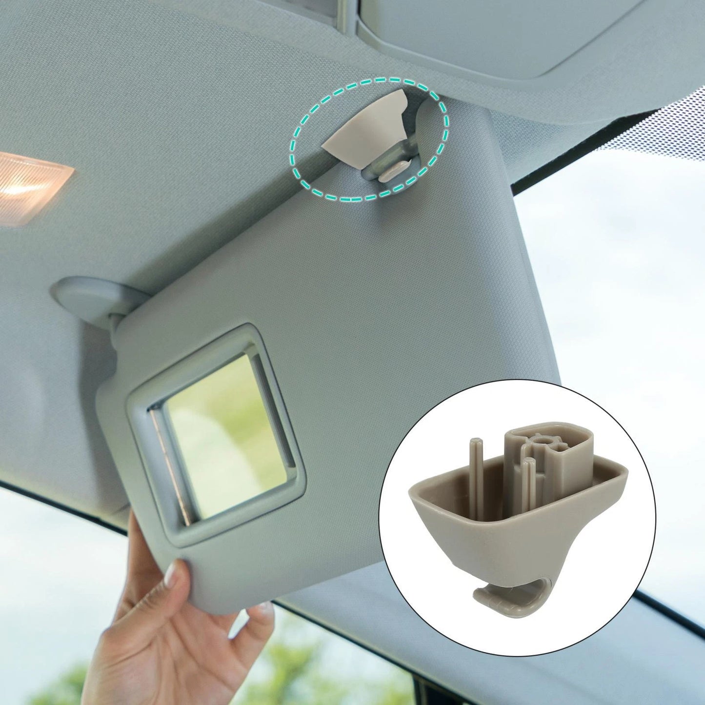 Gray Plastic Sun Visor Hook Clip Bracket for Dodge