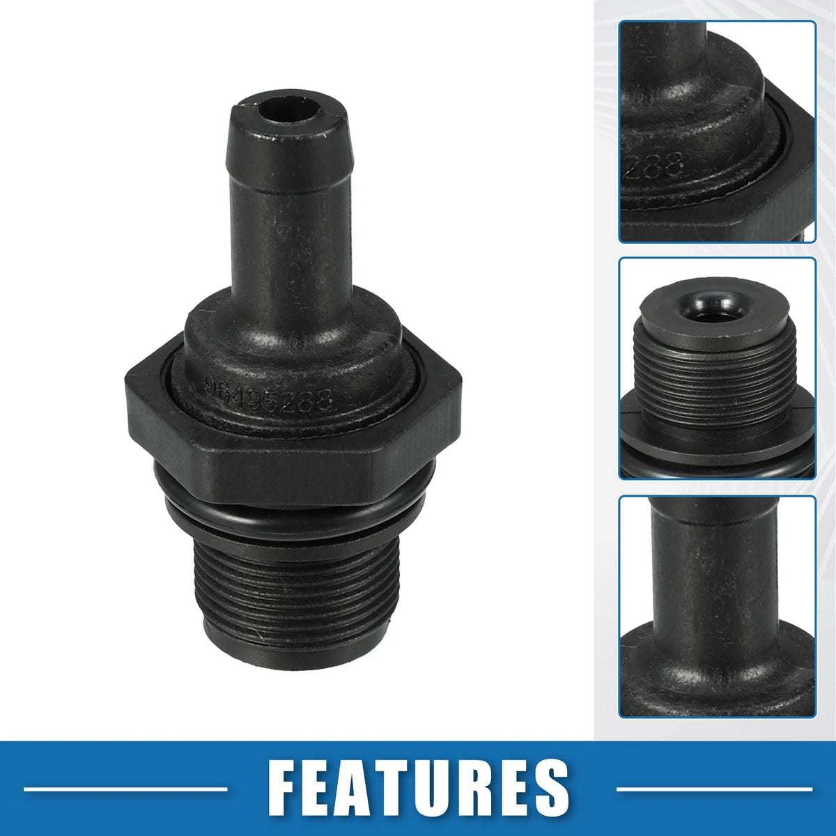 PCV Valve Exhaust Valve Fittings Black for Chevrolet Aveo (2004-2008)