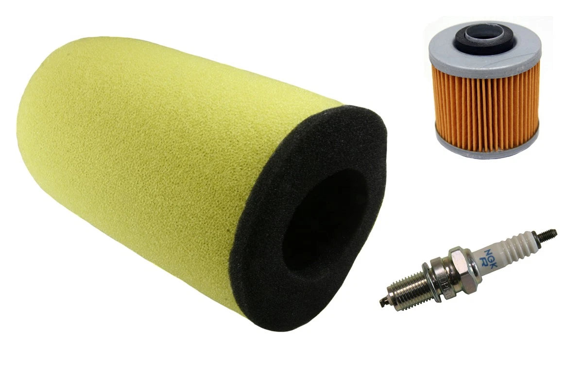 3 x Air Filter, Oil Filter & NGK Spark Plug for Yamaha Raptor 700 (2006–2023)