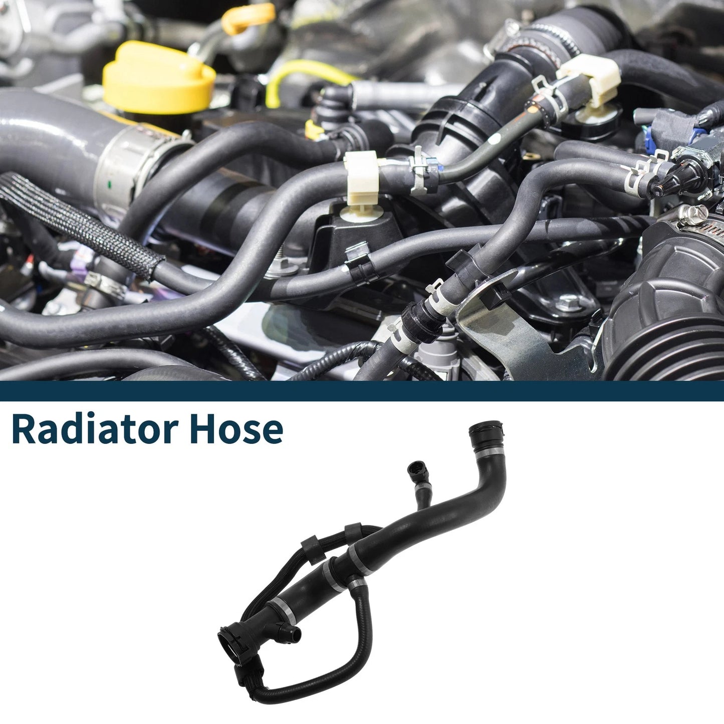 Radiator Hose for BMW 1 Series (2015) - Rubber Coolant Pipe Black 1Pc