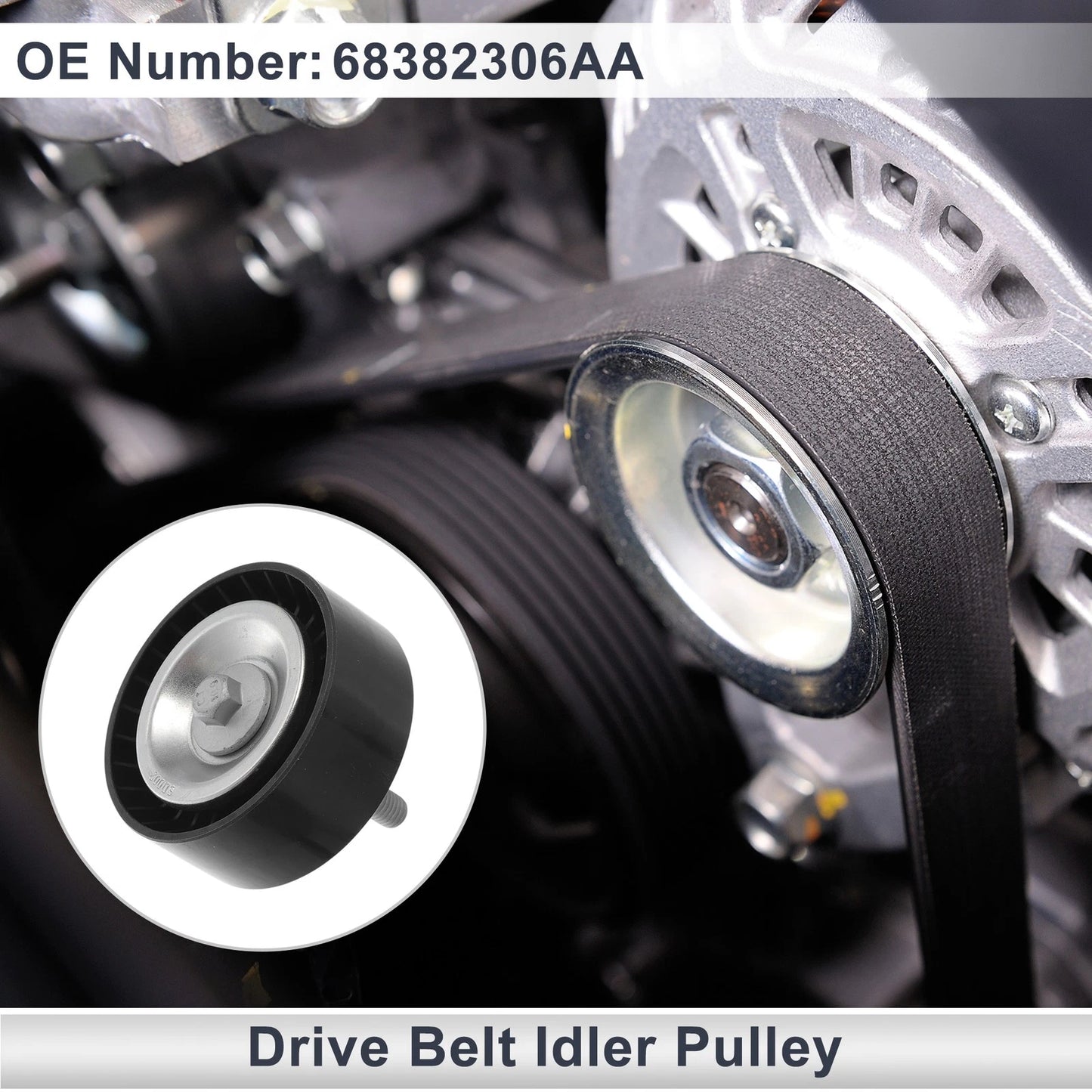 Drive Belt Idler Pulley for Jeep Wrangler (2019-2021) 1 x Pulley
