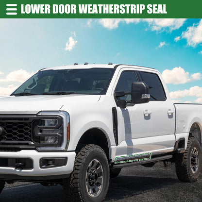 Car Window Weatherstrip for Ford F-250 (1997-2007) - 1 Pair Black Rubber