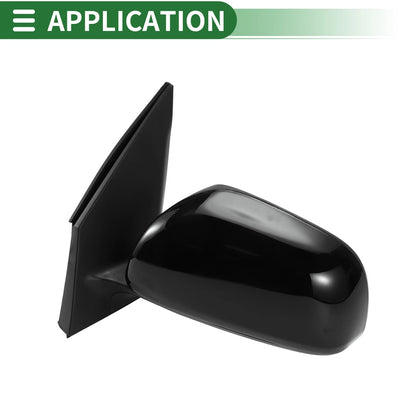 Left Side Door Mirror for Toyota RAV4 (2009-2012) Manual Folding Gloss Black