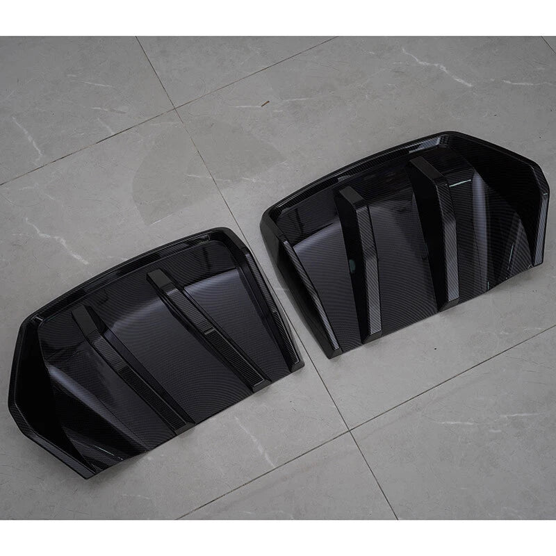 2 x Big Fin Rear Bumper Diffuser Lip Kit for Corvette C7 Z06 (2014-2019) Carbon Black