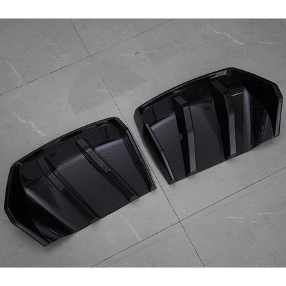 2 x Big Fin Rear Bumper Diffuser Lip Kit for Corvette C7 Z06 (2014-2019) Carbon Black