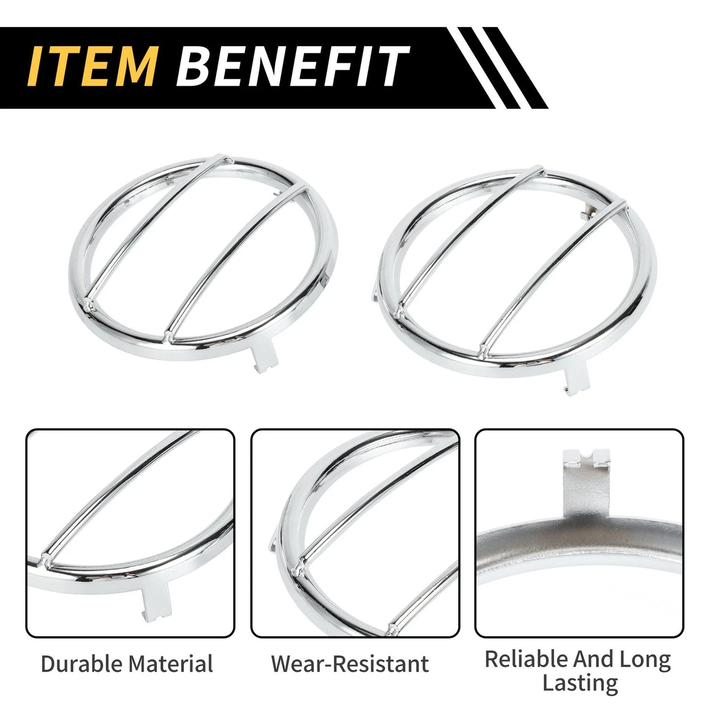 Turn Signal Light Grill Guard Protector Caps for Jeep Wrangler (2007-2017)