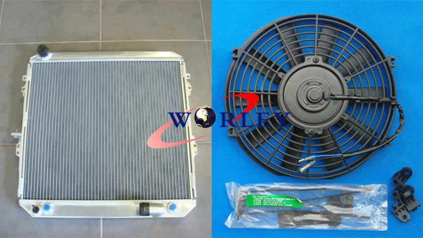 Aluminum Radiator & Fan Shroud for Toyota Surf Hilux 2.4/2.0 LN130 Diesel (1988-1997)