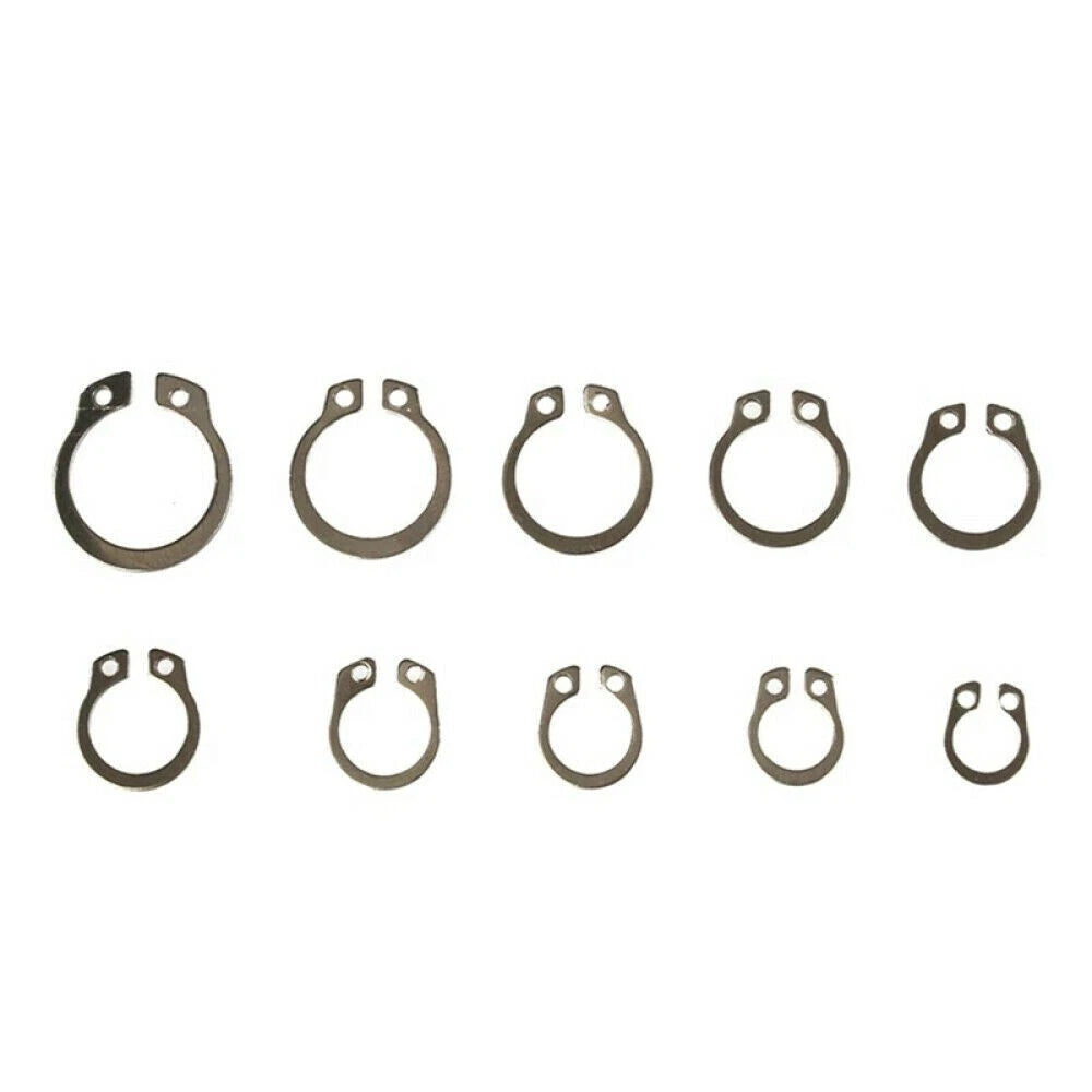 100pcs 304 SS External Circlip Ring Assortment 8-18mm for Universal
