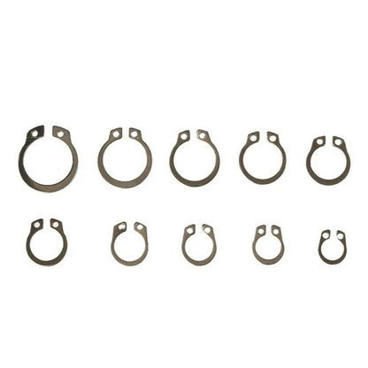 100pcs 304 SS External Circlip Ring Assortment 8-18mm for Universal