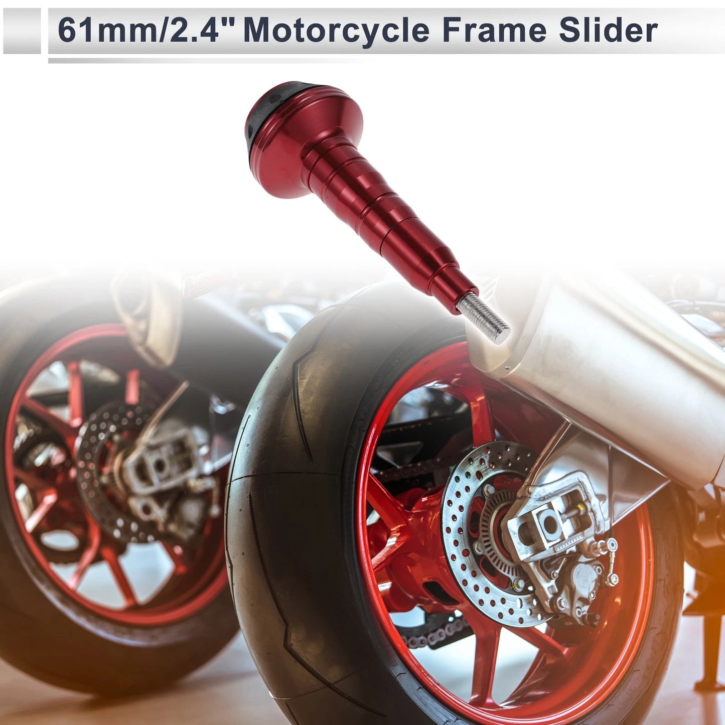0.63" Aluminum Alloy Plastic Motorcycle Slider Frame 1 Pcs Red for Motorcycle