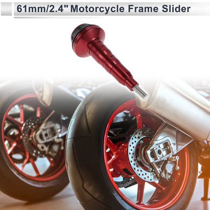 0.63" Aluminum Alloy Plastic Motorcycle Slider Frame 1 Pcs Red for Motorcycle