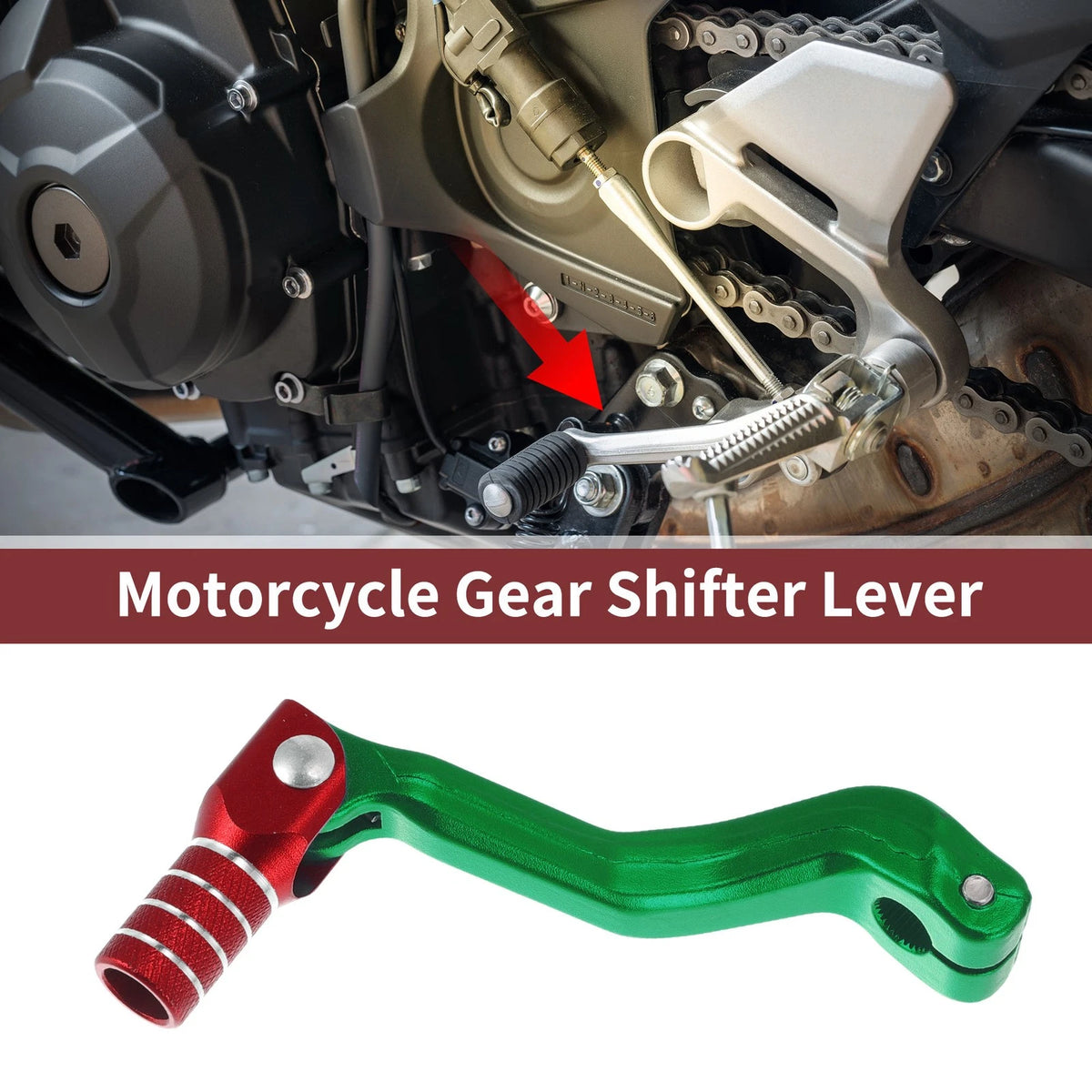 Folding Motorcycle Gear Shifter Lever 1 Pc for Kayo T2 Green Red Silver Tone