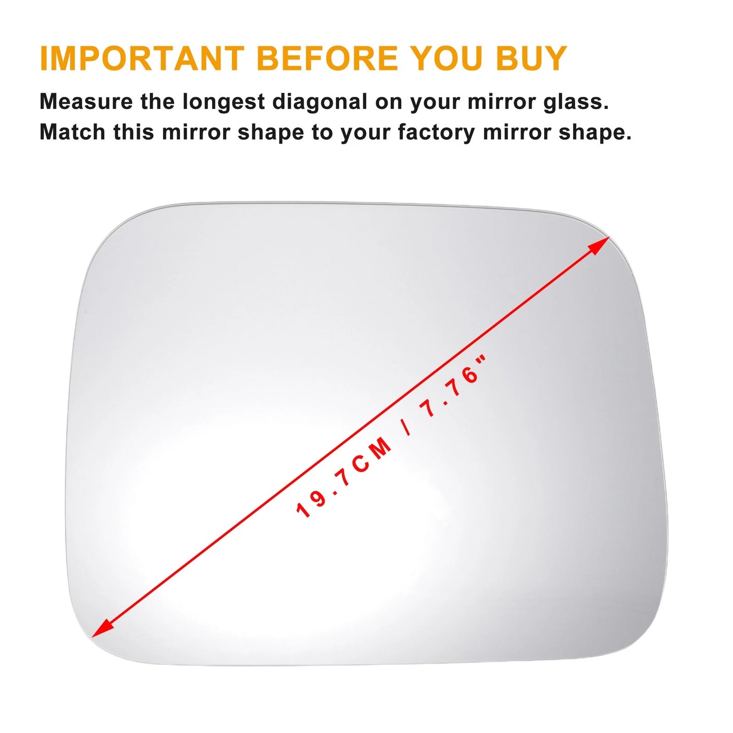 Left Side Heated White Mirror Glass for Jeep Renegade (2014-2022)
