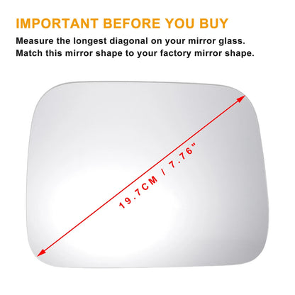 Left Side Heated White Mirror Glass for Jeep Renegade (2014-2022)