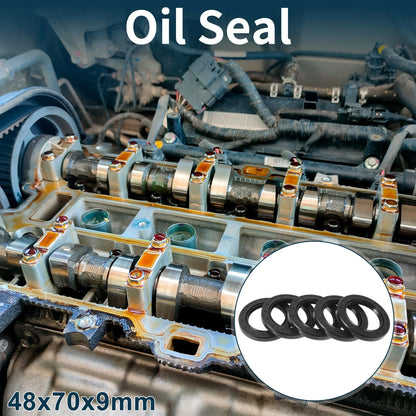 Oil Seal / 5Pcs / Seal Ring Rotary Shaft Seal NBR Rubber 48x70x9mm Black