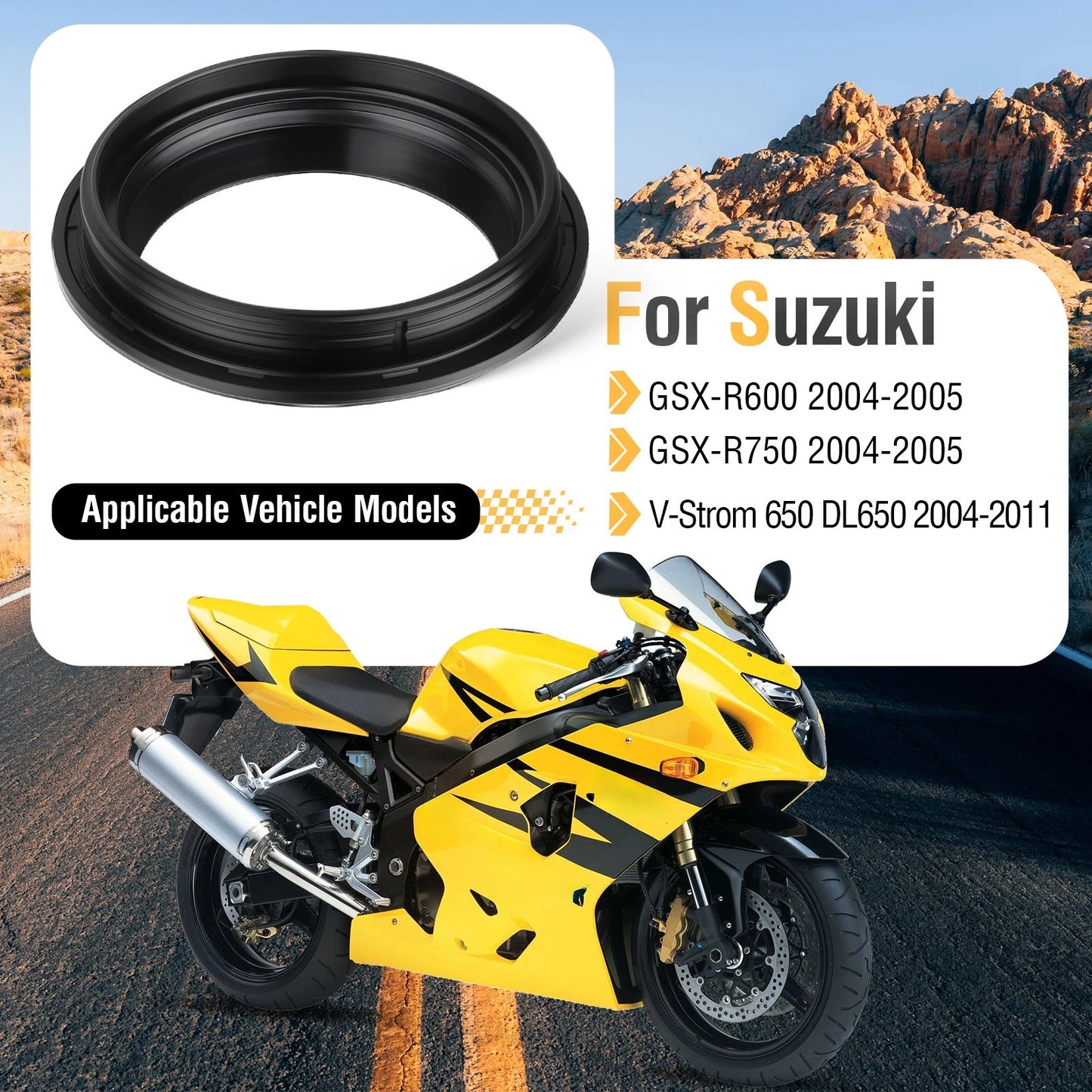 Front Fork Dust Seals & O-Ring Kit for Suzuki GSX-R600/750 (2004–2005)