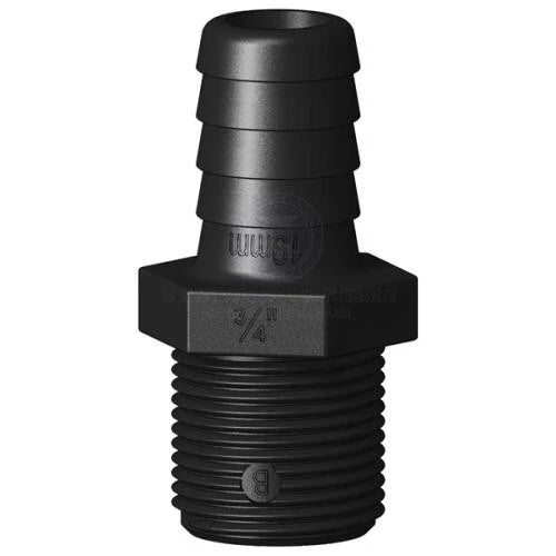 Trudesign Tail 19mm Straight Male Thread 3/4" BSP for Black Boat Models