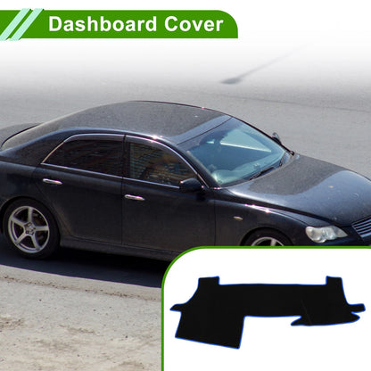 Dashboard Cover Black Blue Polyester Non-Slip for Toyota Mark X 130 series (2009–2019)