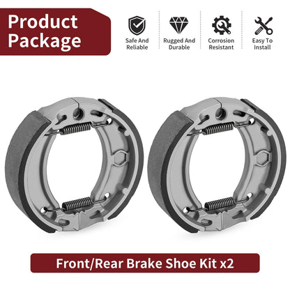2pcs Brake Shoes for Yamaha Champ 100 YFM100, Badger 80 YFM80 (1989–2001)
