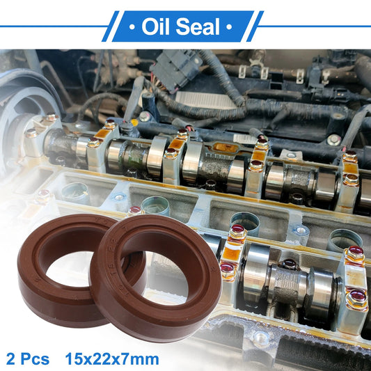 Oil Seal / 15x22x7mm Brown / Seal Ring Rotary Shaft Seal FKM Rubber 2 x for Make Model