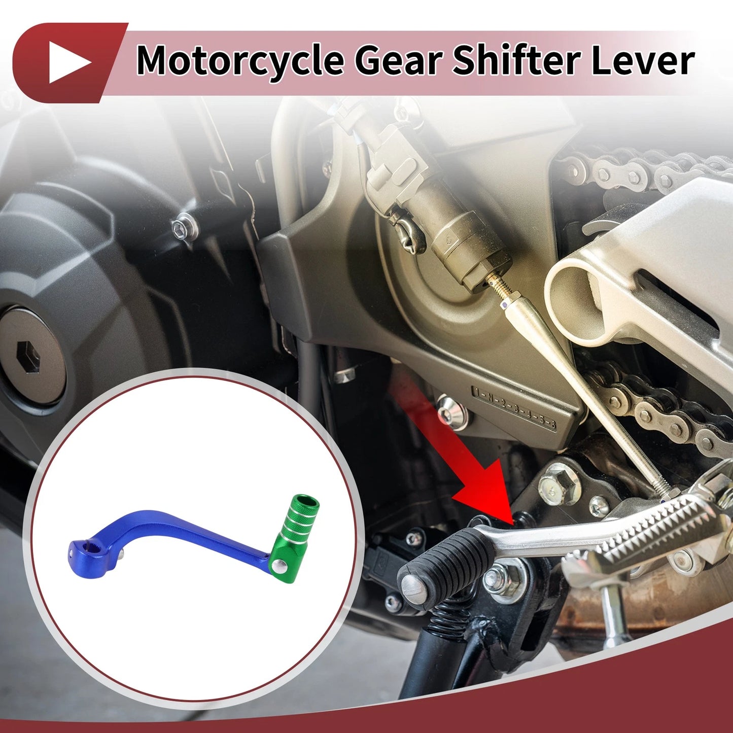 Folding Motorcycle Gear Shifter Lever for Honda CRF110F (2013-2018) Blue Green