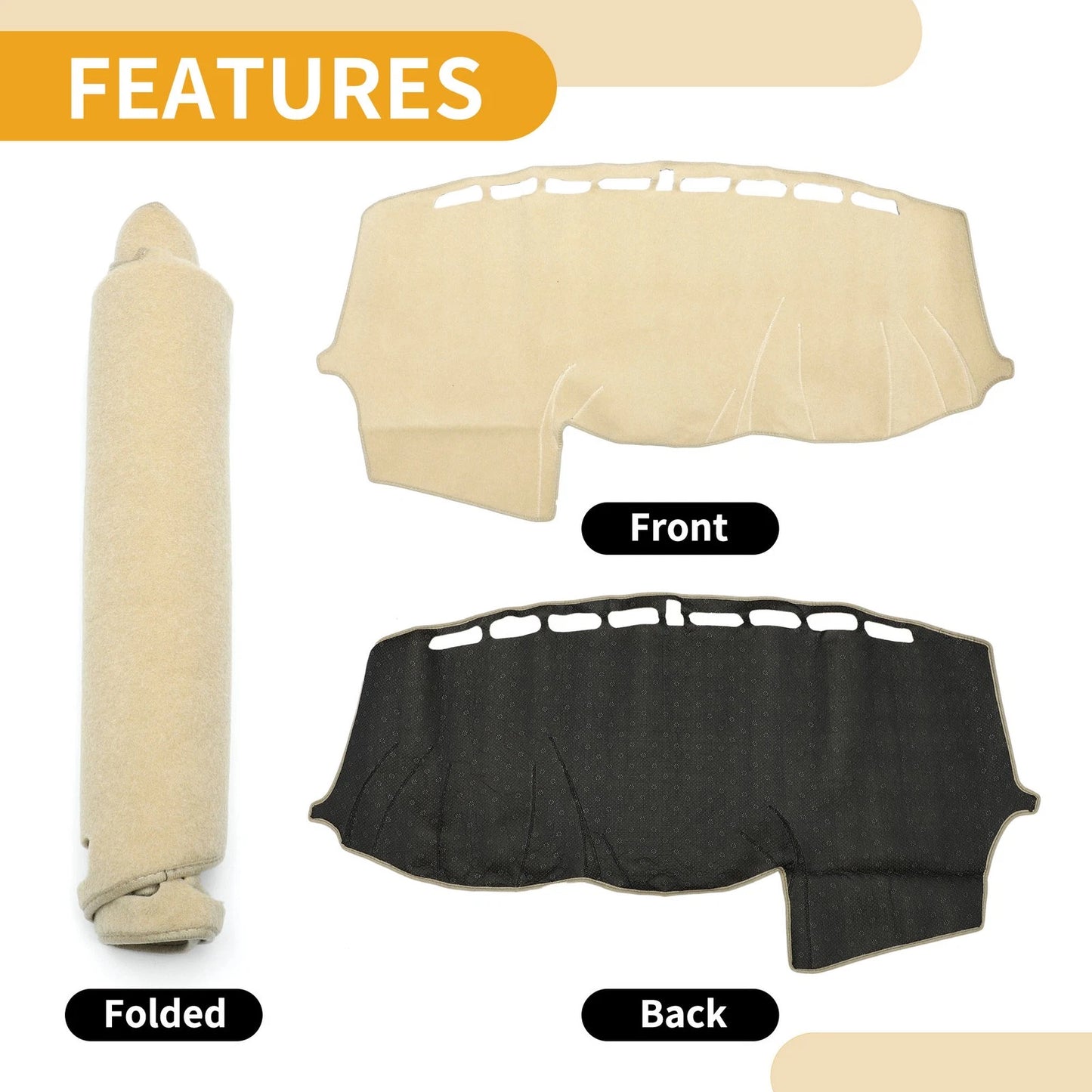 Dashboard Cover Mat for Ford Focus (2012-2018) - Beige 1 x Carpet