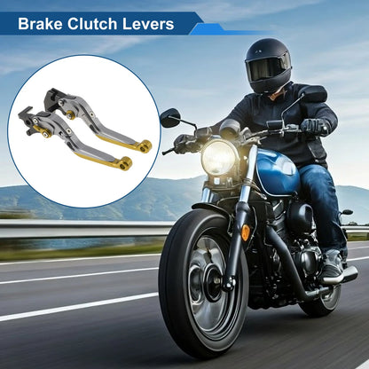 Adjustable Short/Long Brake Clutch Levers for Yamaha MT125 Titanium Gold Tone