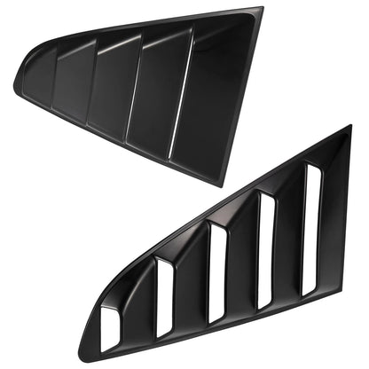 Car Rear Side Window Louvers Covers for Ford Mustang (2015-2019) Black