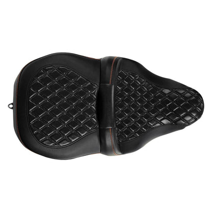 Black Driver Passenger Seat for Harley Touring Road Street Glide (2009-2023)