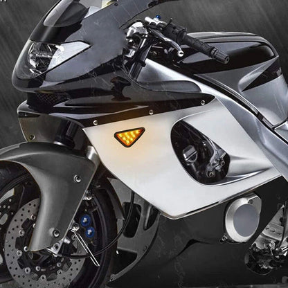 Triangle Flush Mount Turn Signal Light for Motorcycle - Smoke Amber LED (12v)